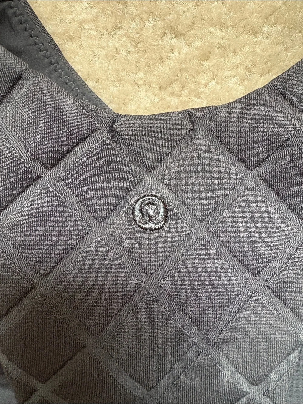 High-Neck Quilted Lululemon Swim Top - Black